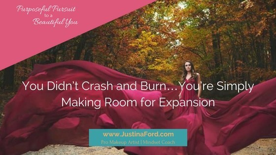 You didn’t Crash and Burn…You’re simply making room for expansion